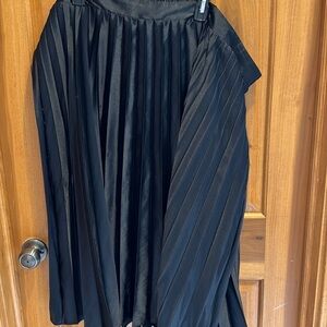 Ava & Viv Elegant Black Pleated A-Line Skirt